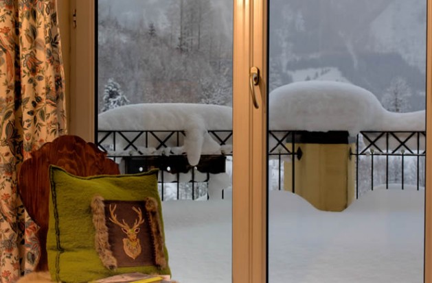 Balkon von Appartement Golfegg im Winter